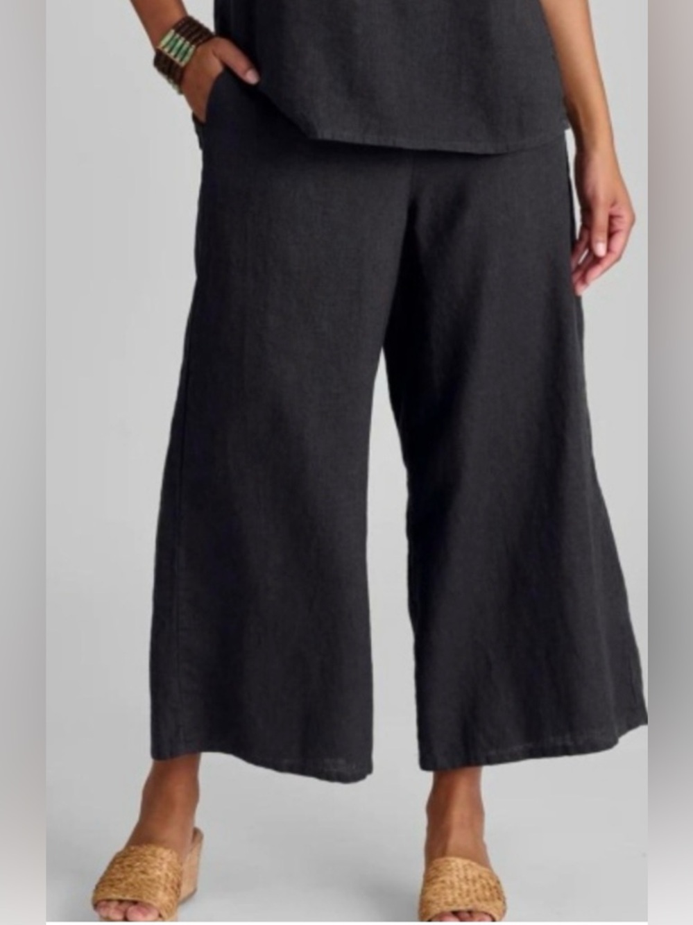 FLAX Floods Linen Pants Wide Leg Size L